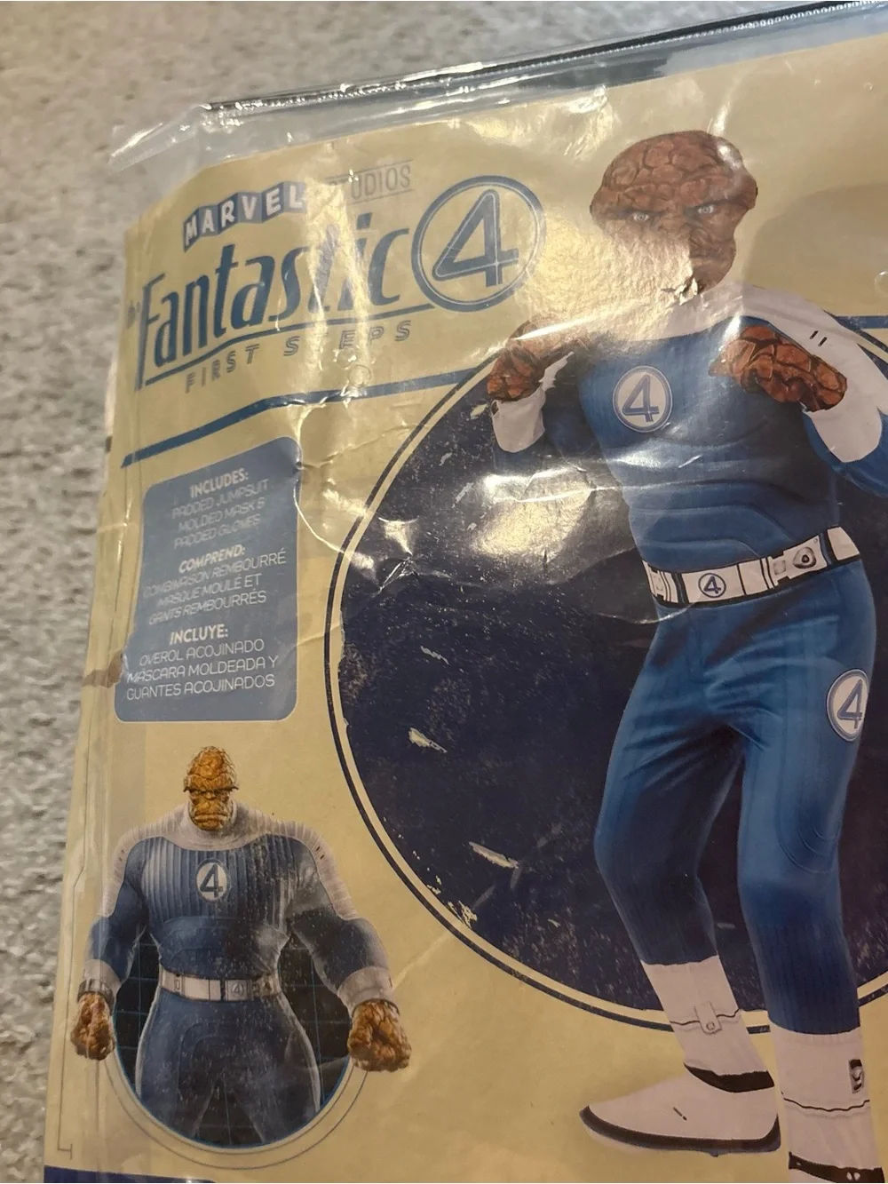 Marvel The Thing Kids Costume NEW Fantastic 4 Large 10-12 W/ Mask